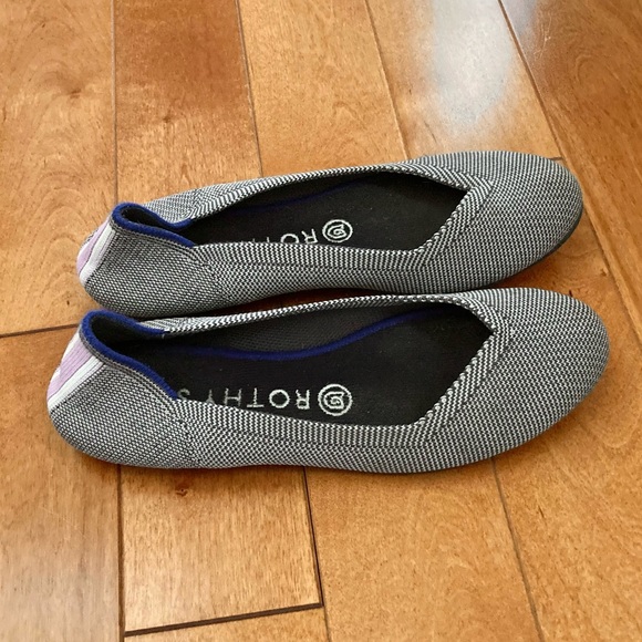 Rothy’s Rare Lilac Heel Stripe Flats Size 7 - Picture 4 of 12